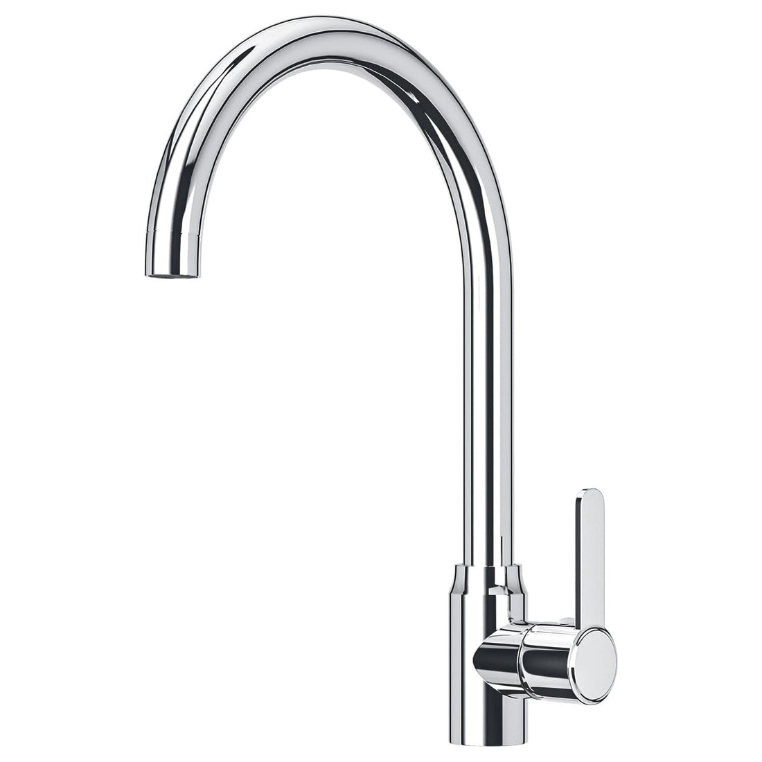 Baterie Chiuveta Bucatarie Argintie Elindor®, Robinet de Apa Modern, cu Pipa Inalta, Jet Reglabil si Aerisit, Monocomanda, Rotativ 360°, Otel Inoxidabil, Finisaj Lucios