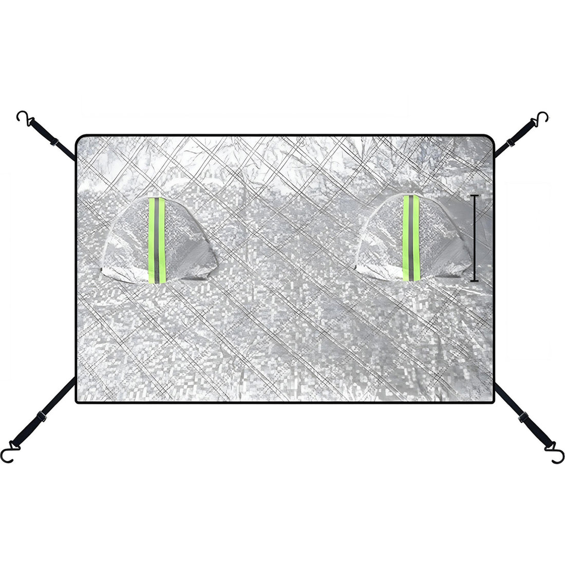 Parasolar Auto Elindor® pentru Parbriz si Oglinzi, Benzi Reflectorizante, Material cu 4 Straturi, Universal, Folie pentru Protectie Soare, Anti-inghet, Pliabil, Usor de Depozitat, Accesorii Masina Exterior, 250 x 145 cm, Argintiu