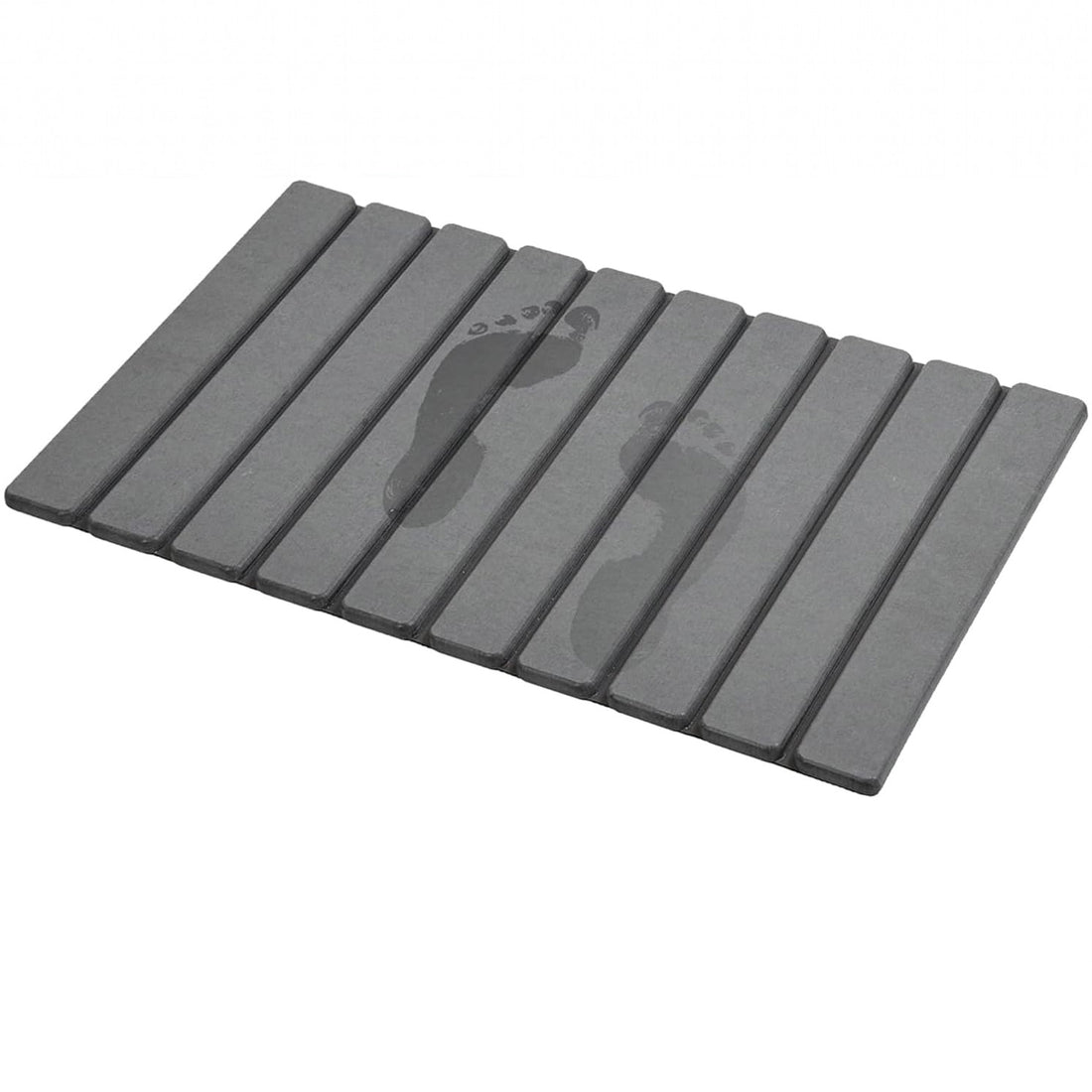Covor de Baie Elindor® Pliabil, din Diatomit, Antiderapant, Absorbant, Dreptunghiular, Potrivit in Fata la Cada, Cabina de Dus, WC, Chiuveta, Model Uni, 60 x 39 x 1 cm, Gri