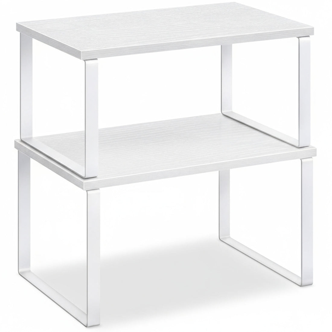 Set 2 Rafturi Elindor® din Bambus, Raft Extensibil si Suprapus pentru Bucatarie, Organizator Metalic Reglabil, Ideal ca Etajera Depozitare in Camara sau Birou, Perfect pentru Condimente, Vesela, Farfurii, Stabil si Compact, Polita pentru Obiecte Diverse,