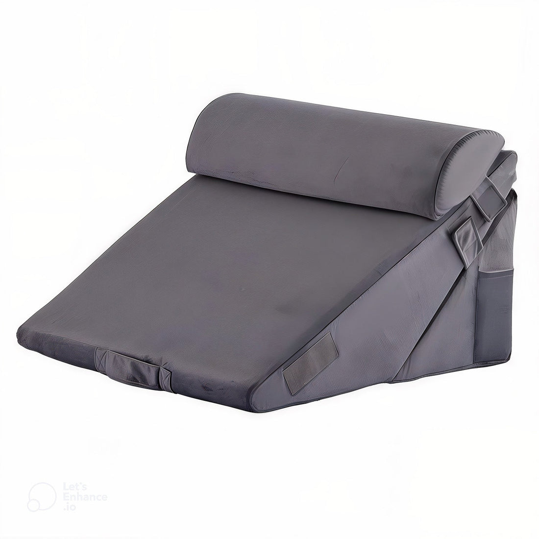 Set 3 Perne Ortopedice Elindor® pentru Pat, Perna Spuma cu Memorie, Hipoalergenica, Suport Spate, Picioare, Genunchi, Post-Operator, Anti-Reflux, Antisforait, Antirid, Hipoalergenic Huse Bumbac Aspect Catifea, Pliabile, Reglabile 23-30 cm, Gri