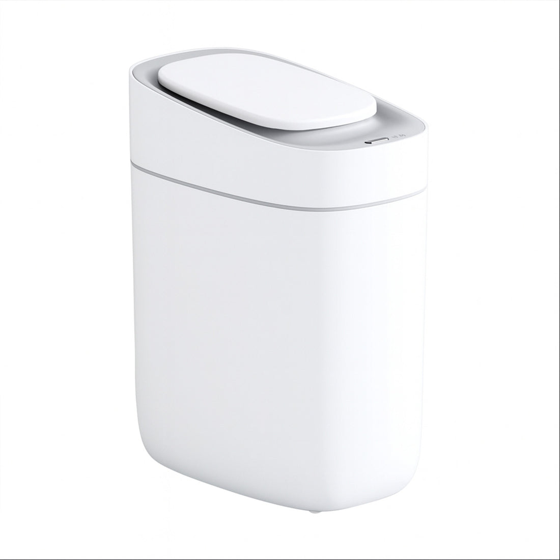 Cos de Gunoi cu Senzor Elindor® cu Capacitate 9.5l, Capac Inteligent Anti-Miros, Deschidere Silentioasa, Design Elegant, Subtire, Ideal pentru Baie, Bucatarie, Birou, Dormitor, Perfect pentru Colectare Deseuri, Rezistent la Apa IPX5 Alb