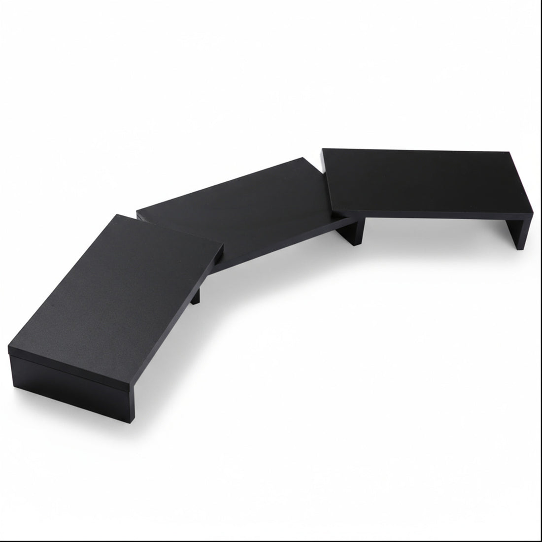 Suport din Lemn Elindor® pentru Doua Monitoare sau Laptop, Extensibil, Lungime Reglabila, Suport pentru Telefon, Antiderapant, Managementul Cablurilor, Birou cu Utilizare Multifunctionala, pe Masa, Ideala la Munca sau Acasa, Negru
