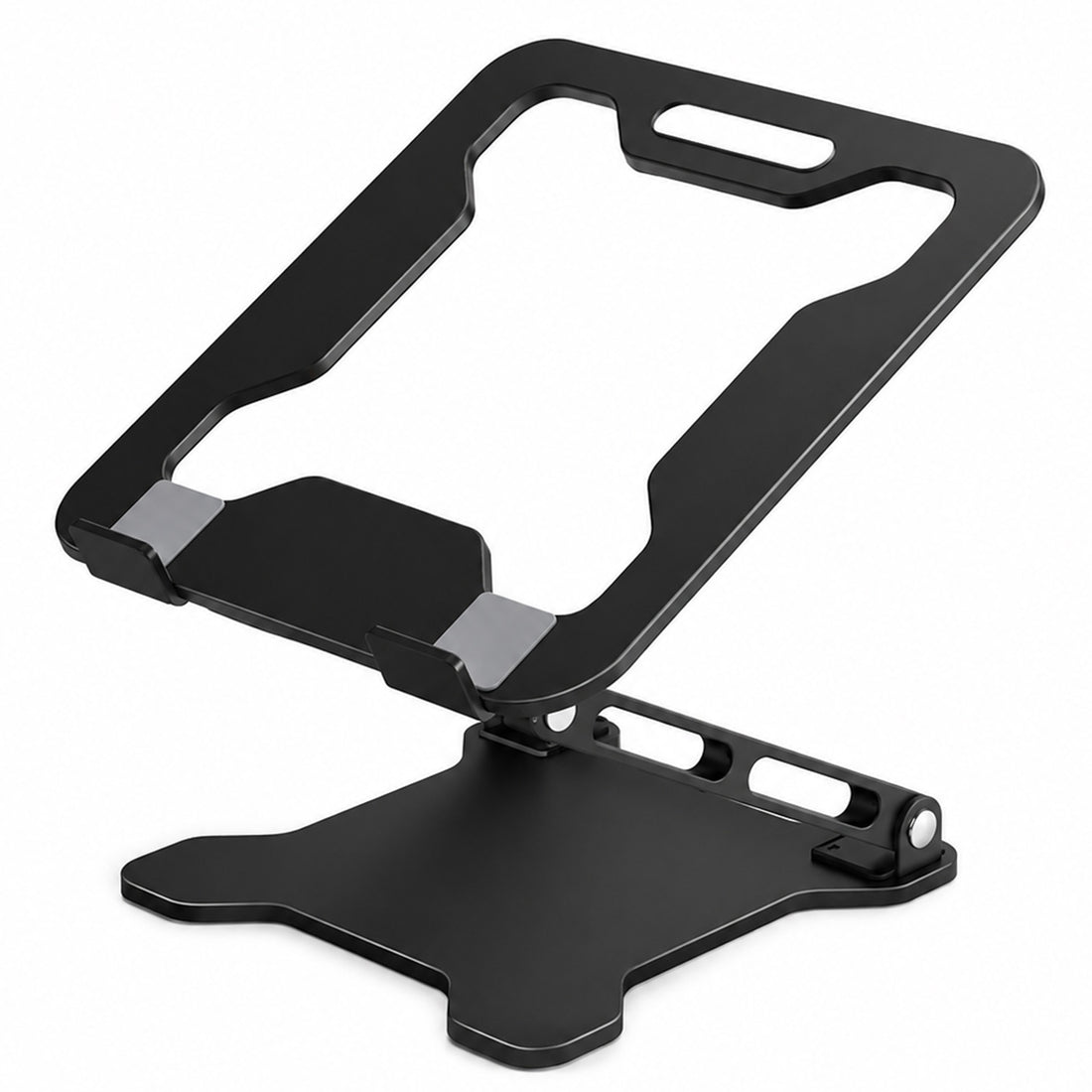 Suport Ergonomic Elindor® pentru Laptop si Tableta, Masa Portabila, Stand cu Baza Reglabila pe Inaltime, Universal, Baza Antiderapanta, Compatibil cu Laptopuri de 10-15.6 Inch, Ideal pentru Birou, Acasa, Calatorii, Negru
