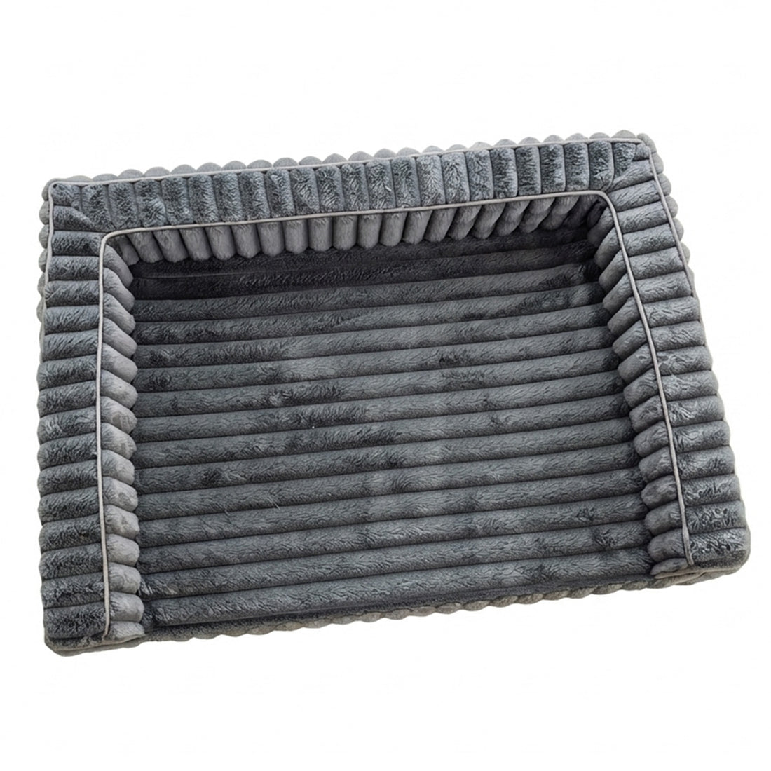 Pat Confortabil pentru Caini si Pisici Elindor® Dreptunghiular, Culcus Moale Antiderapant, Potrivit pentru Caine si Pisica de Talie Medie, Ideal in Orice Anotimp, in Casa, 89 x 64 x 18 cm, Gri