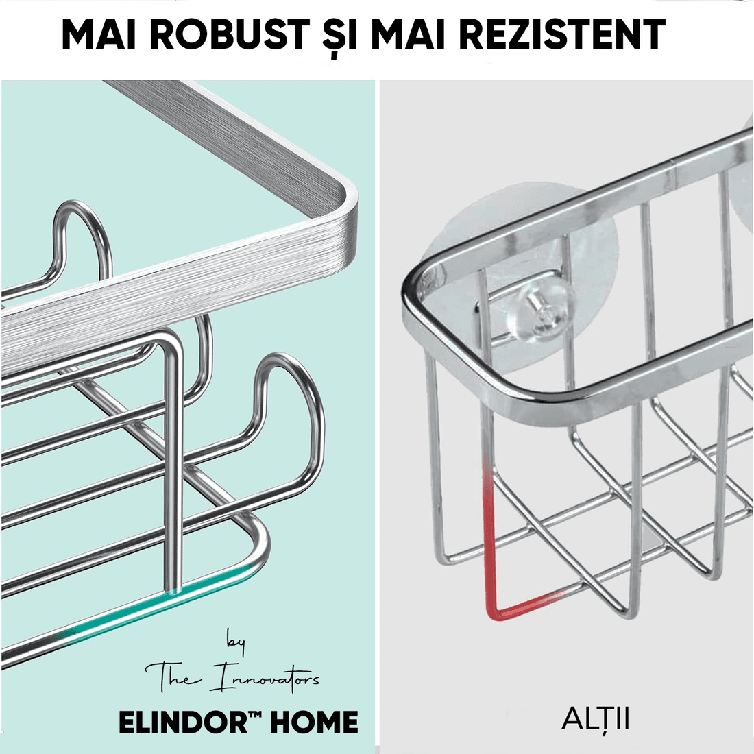 Raft de Duș Colț, Set 3 Bucăți, Oțel Inoxidabil, Argintiu