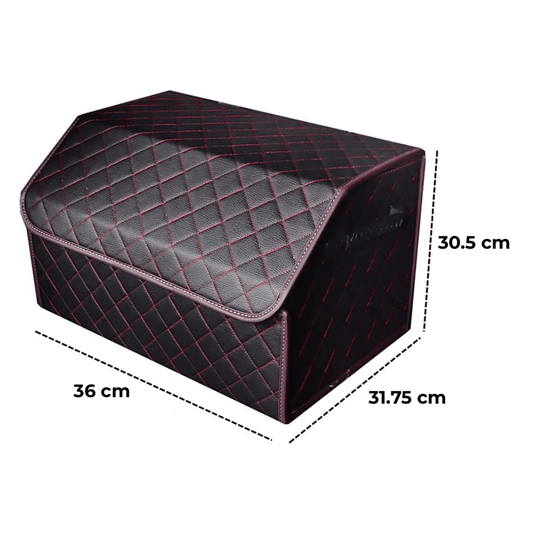 Organizator Portbagaj Auto Premium, Multifuncțional, 36 cm, Pliabil, Negru/Roșu