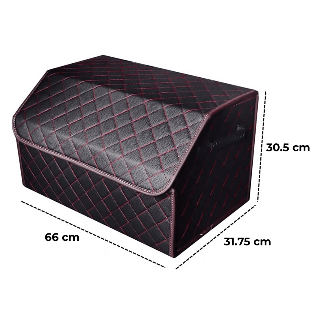 Organizator Portbagaj Auto Premium, Multifuncțional, 66 cm, Pliabil, Negru/Roșu