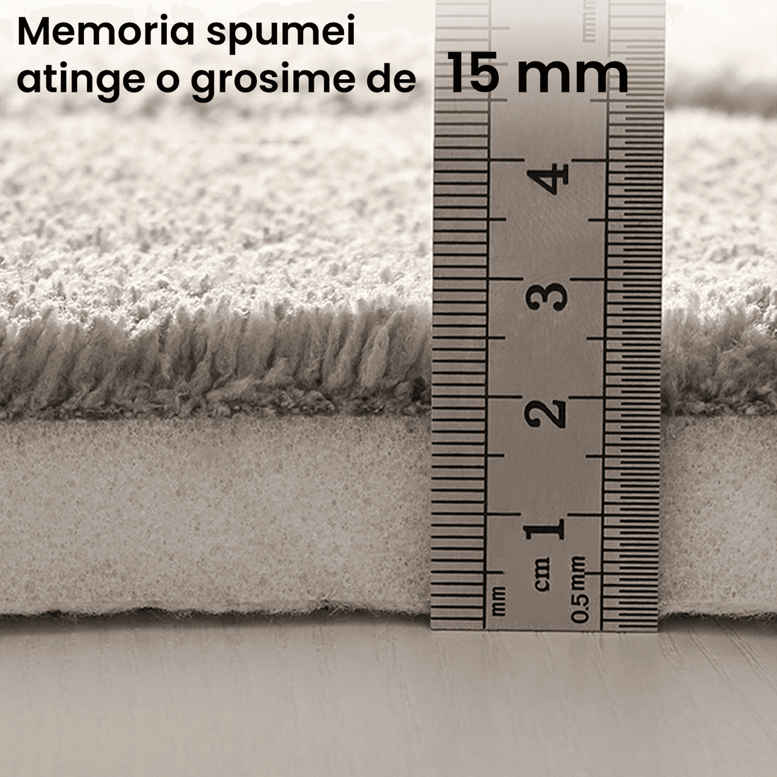 Covor Baie HOME, Spumă cu Memorie, Absorbant, Antiderapant, 50×80 cm, Alb