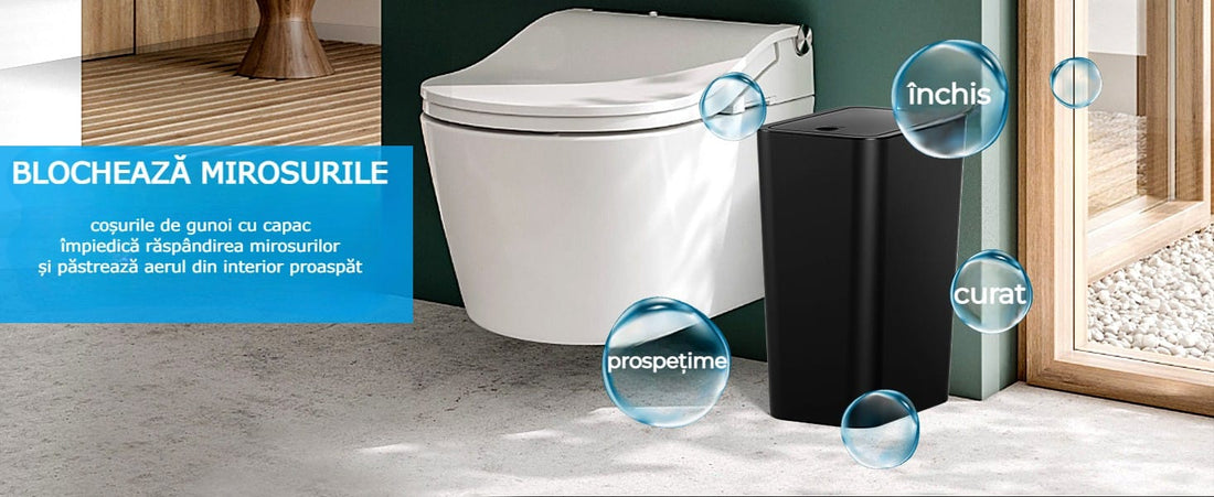 Cos De Gunoi Cu Capac Rabatabil, 15 Litri, Subtire, Pentru Baie, Dormitor, Birou, Camera De Zi, Negru