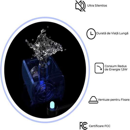 Dispenser automat apă 2.4L, filtrare cu carbon, capac inox, alb
