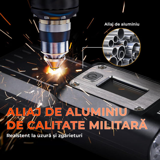 Set lumini bicicletă față/spate, 2000 lumeni, 5 moduri, USB-C, 10000 mAh, OLED, negru