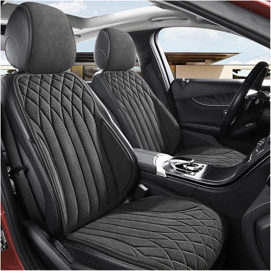 Husă Auto Elindor®, Suede Moale, Universală, Confort Premium, Gri Închis