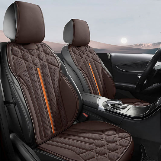 Husa Auto pentru Scaunul din Fata Elindor®, Material din Suede Respirabil, Protectie Scaune Fata, Compatibile cu Logan, VW Golf, Renault, Skoda, Instalare Usoara, Accesorii Interior Huse Masina, Universale, Maro