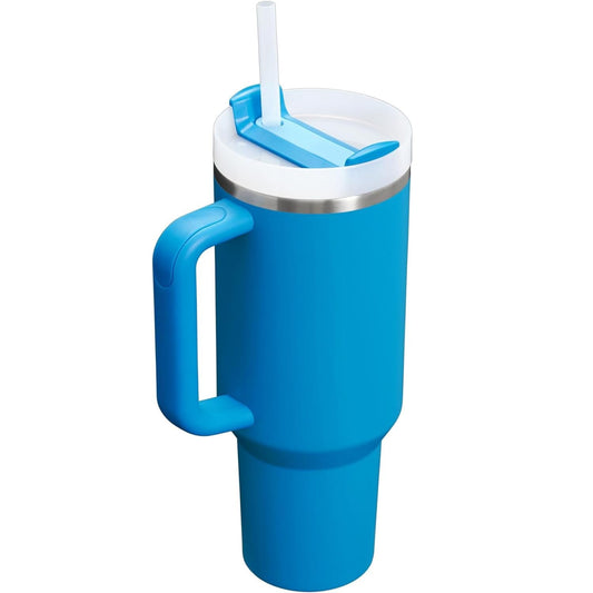 Cana Termos Elindor, din Otel Inoxidabil, Izolatie cu Pereti Dubli, cu Capac si Pai Reutilizabil, Capacitate 1.18L, Rezistenta la Scurgeri, Ideala pentru Apa, Ceai, Cafea sau Smoothie, Albastru