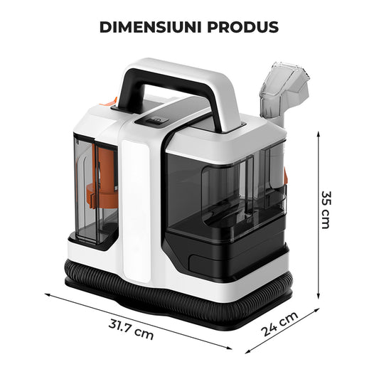 Aspirator 2 in 1 Elindor® pentru Aspirare Covoare, Robot pentru Reducerea Alergenilor, pentru Antiacarieni, Masina, Saltea si Tapiterie, Ideal pentru Casa, Interior, 11kPa, 450W, Golire Rapida, Gri