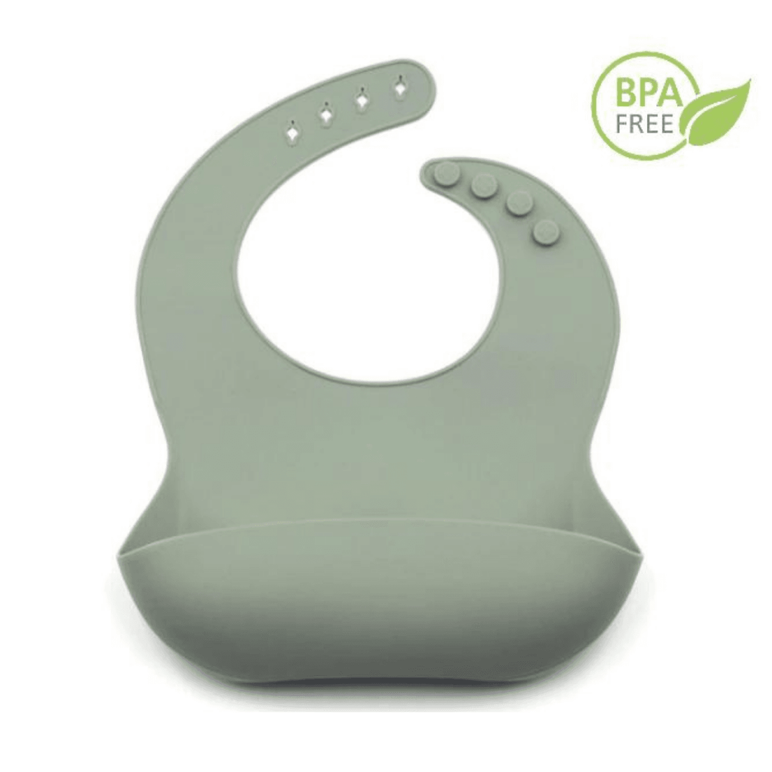 Set hrănire bebe din silicon, 8 piese: bavetă, farfurie compartimentată, bol cu ventuză, 2 seturi linguriță și furculiță, cană, fără alergeni, verde