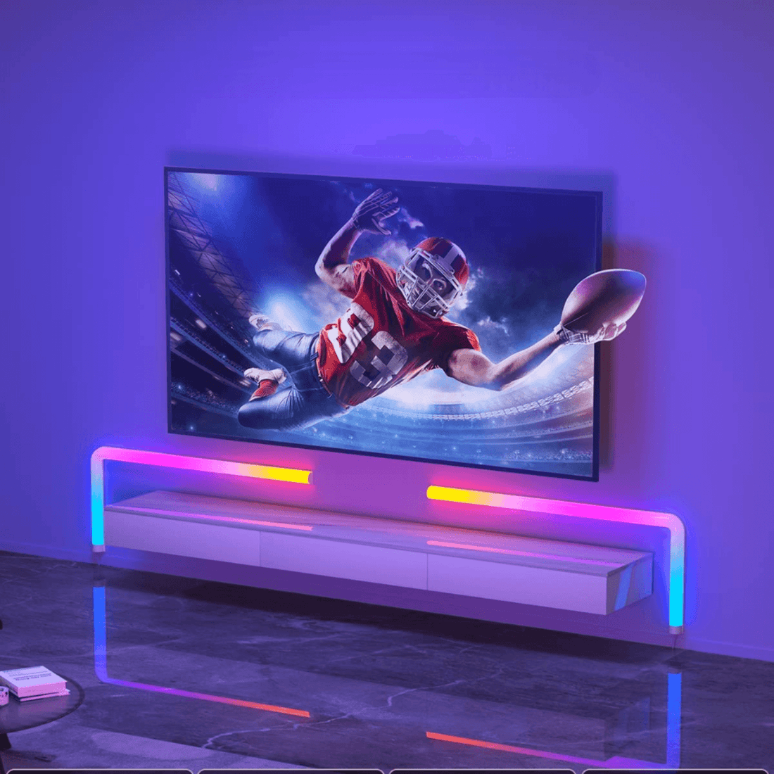 Set 6 Bare LED RGBIC Inteligente Elindor® Wall Light, Wi-Fi, Sincronizare Muzică, Compatibile Google Assistant/Alexa, 180 cm (6 x 30 cm)