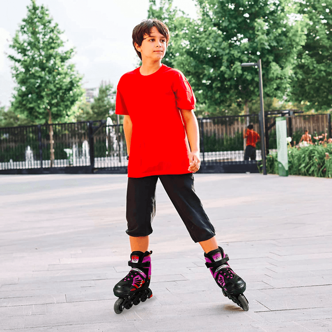 Role Reglabile L 38-41, Roți Luminoase Silicon, Rulmenți ABEC-7, Roz