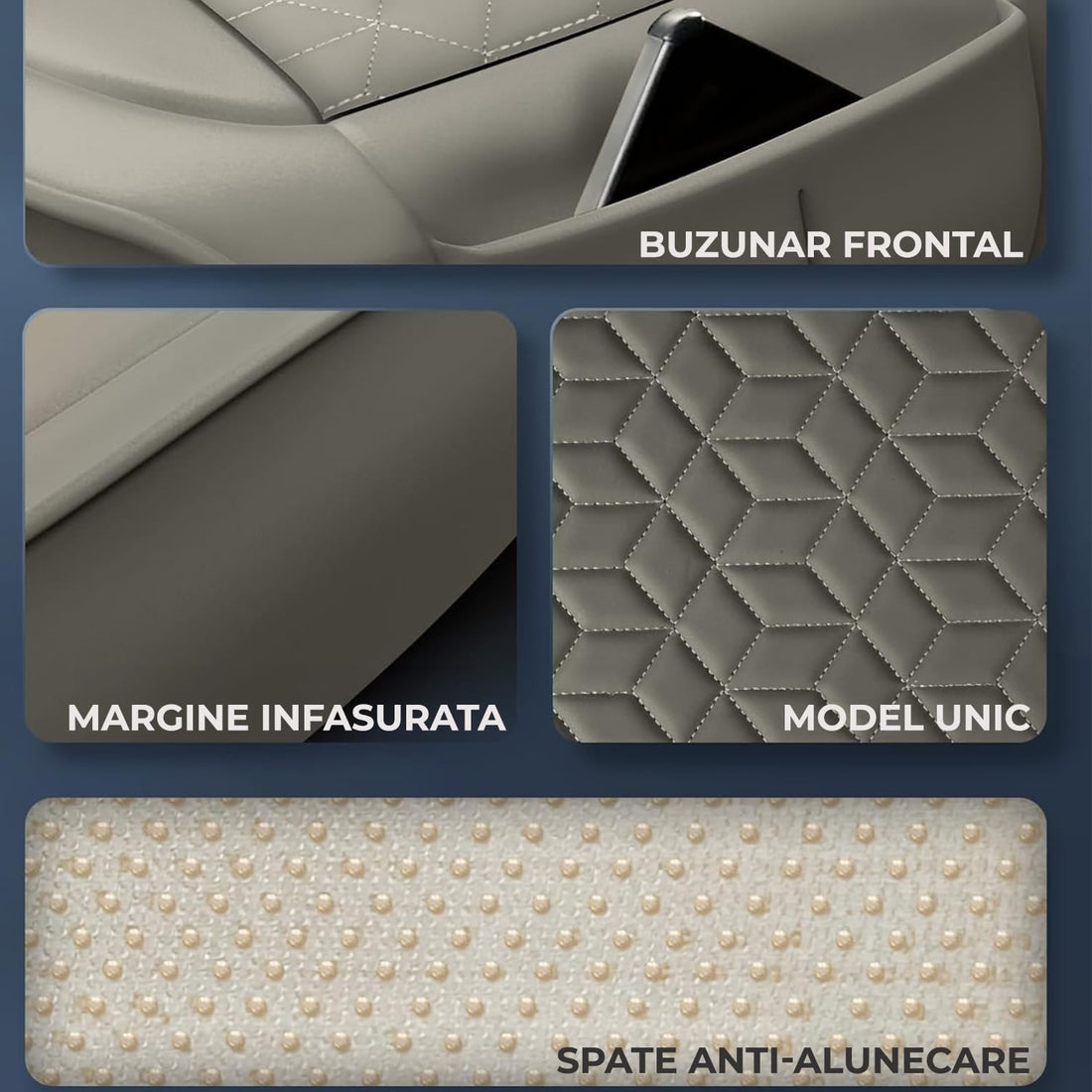 Husa Scaun Auto din Piele Ecologica Impermeabila Elindor®, Gri