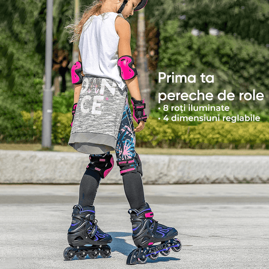 Role Reglabile S 29-32, Roți Luminoase Silicon, Rulmenți ABEC-7, Mov