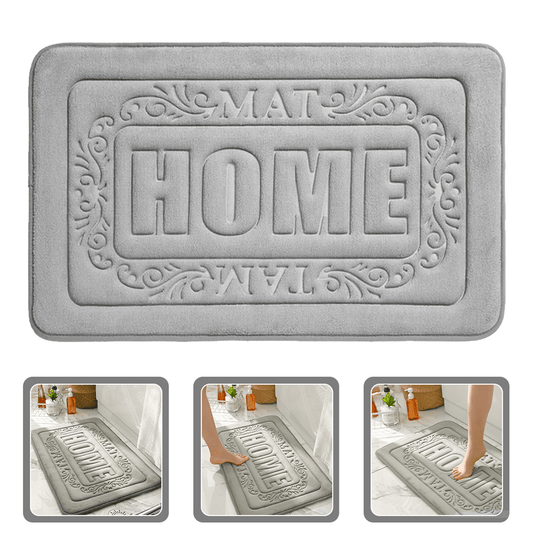 Covor Baie Universal, Spumă cu Memorie, Absorbant, Antiderapant, Memory Foam, 50×80 cm, Model HOME, Gri