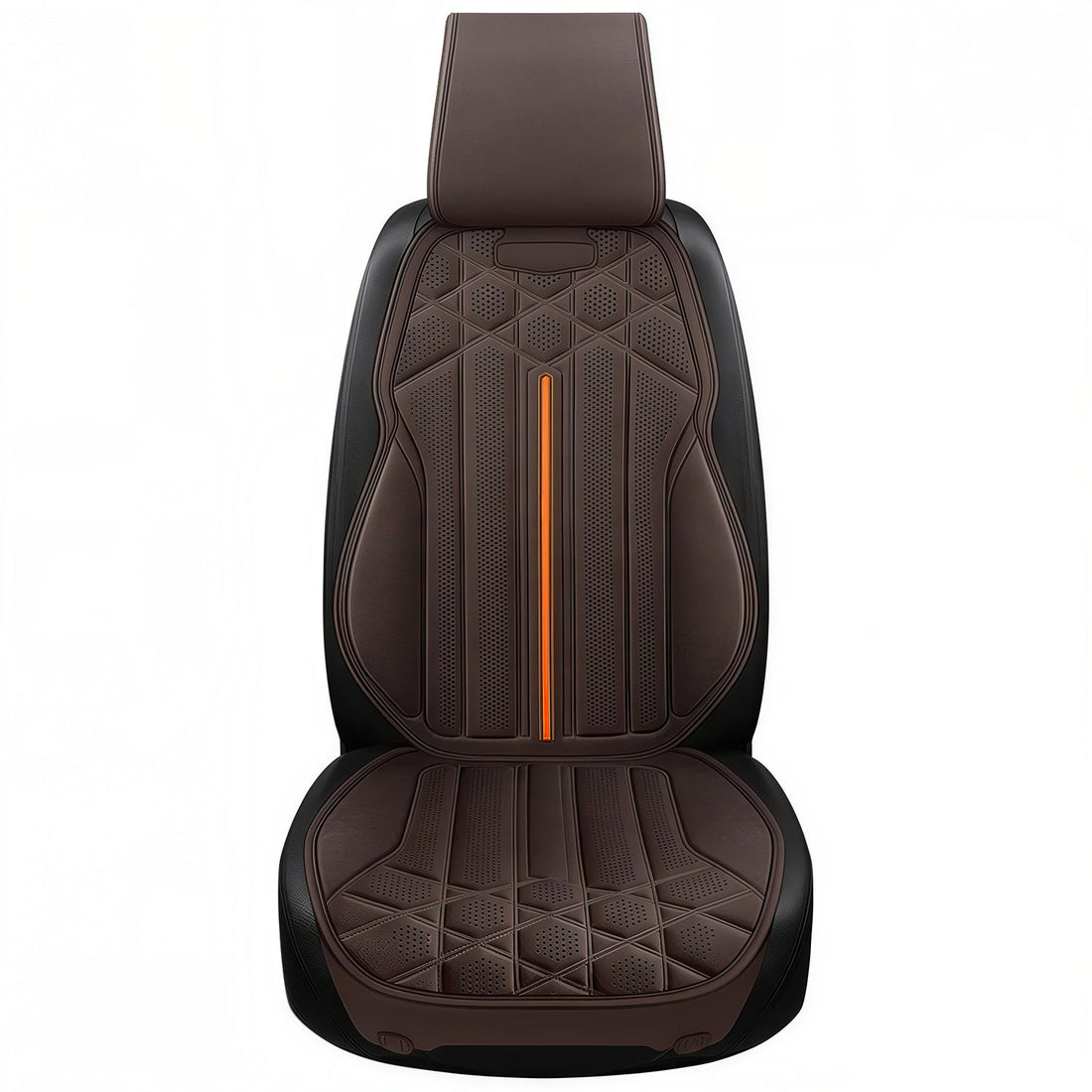 Husa Auto pentru Scaunul din Fata Elindor®, Material din Suede Respirabil, Protectie Scaune Fata, Compatibile cu Logan, VW Golf, Renault, Skoda, Instalare Usoara, Accesorii Interior Huse Masina, Universale, Maro