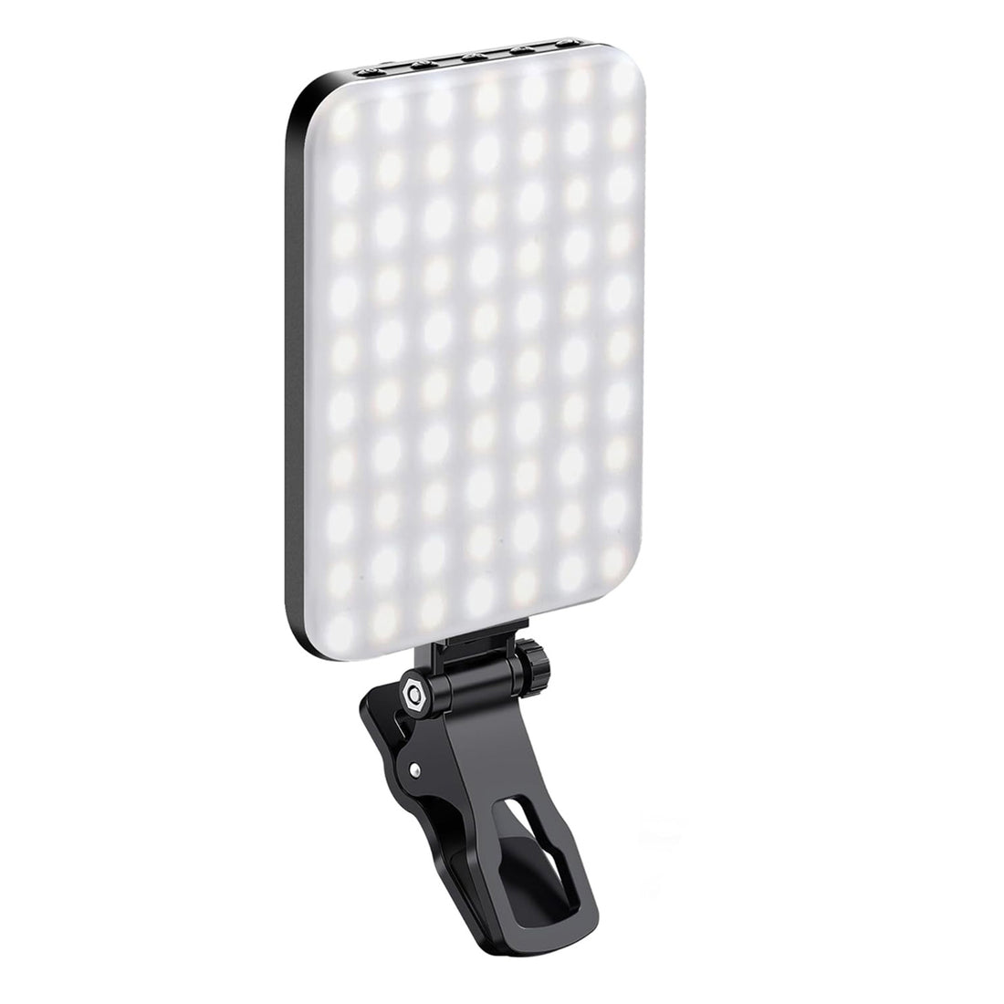 Lampa LED Portabila Elindor® Lumina Profesionala Compacta pentru Videoconferinte, Streaming, Selfie si Machiaj, cu Clip Reglabil si Suport Trepied, 3 Moduri Culoare Alb, Cald, Natural, 10 Trepte Intensitate, Baterie Reincarcabila 2200 mAh, Negru