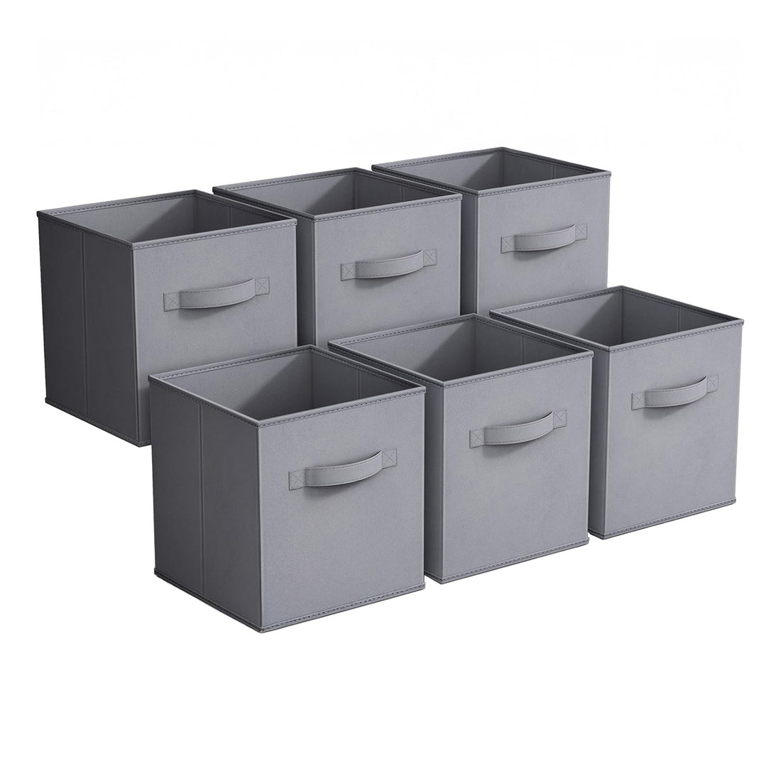 Set 6 Cutii Depozitare Elindor® Pliabile, Tip Sertar, Organizator pentru Dormitor Studentesc, Organizatoare pentru Dulap, Cutie Organizare, Cos Multifunctional, Separator Haine, Paturi, Jucarii, Pentru Dormitor, Living, 26.5 x 26.5 x 28 cm, Gri