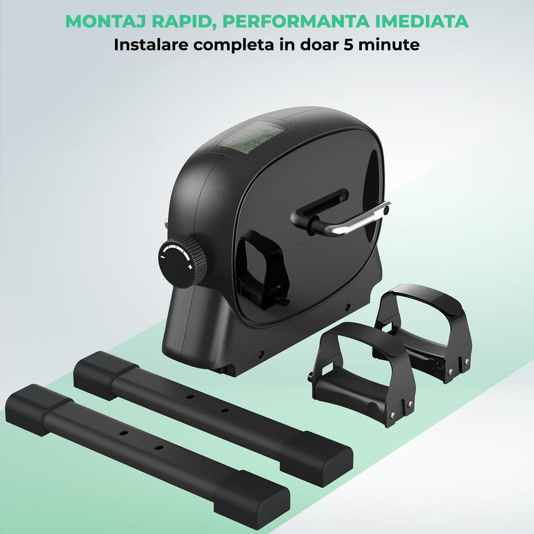 Mini Bicicleta de Exercitii Elindor®, Portabilă pentru Brațe și Picioare, Negru