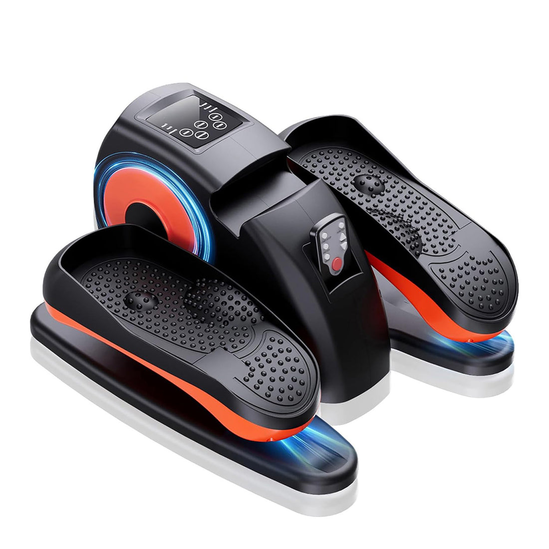 Mini Stepper Portabil Elindor® Aparat Eliptic, Mecanic, Viteza Reglabila, Ecran LCD, Masurare Viteza, Distanta, Timp, Calorii, Telecomanda Inclusa pentru Control fara Aplecare, Silentios 15 dB, pentru Persoanele Varstnice si Sedentare, 47 x 37 26 cm, Negr