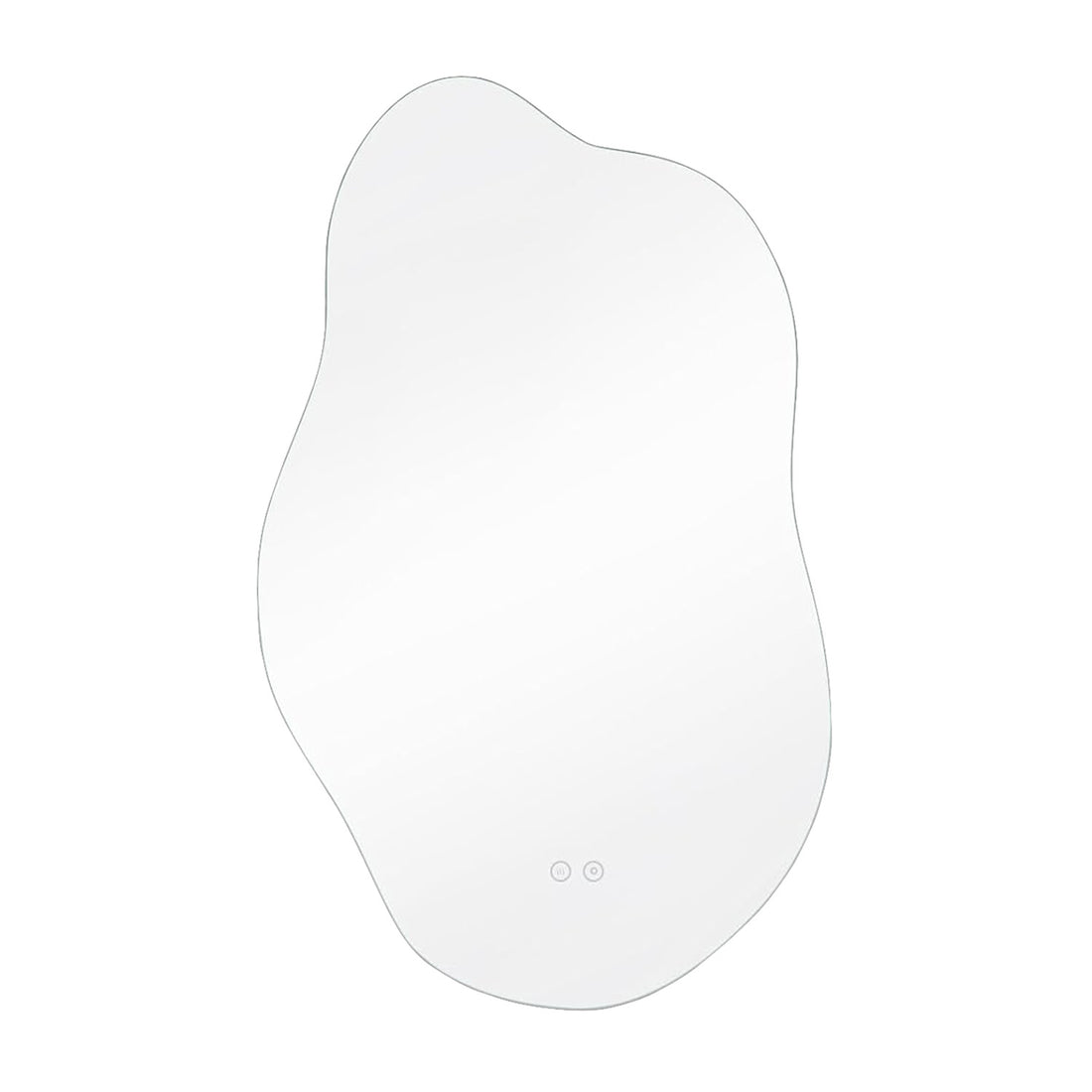 Oglinda de Perete Elindor® Asimetrica, fara Rama, Decorativa, Verticala / Orizontala, Eleganta, Ideala pentru Baie, Birou, Hol, Living, Dressing, Iluminare Led, Intensitate Ajustabila, Antiaburire, Tempera de Culoare 4500K, 85 x 52 cm