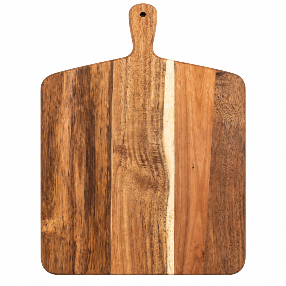 Tocator Elindor® din Lemn Natural de Salcam, cu Maner, Ideal pentru Taierea si Servirea Legumelor, Fructelor, Branzeturilor sau Carnii, Design Rustic, 44 x 33 cm, Maro Natural