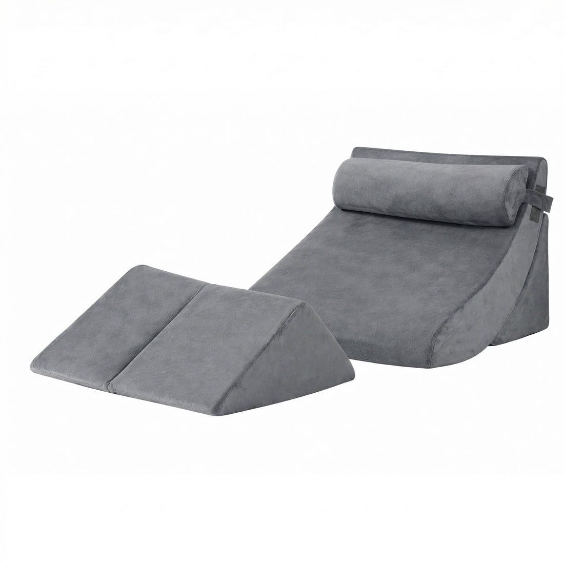 Set 4 Perne Ortopedice Elindor® pentru Pat, Perna Spuma cu Memorie, Hipoalergenica, Suport Spate, Picioare, Genunchi, Post-Operator, Anti-Reflux, Antisforait, Antirid, Pliabile, Hipoalergenic, Reglabile, Gri