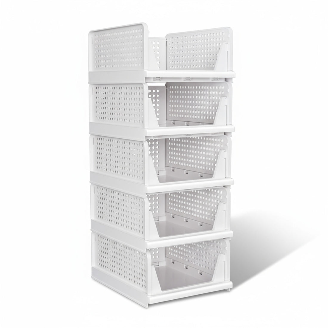 Set 5 Cutii Depozitare Elindor® Pliabile, Organizator pentru Dormitor Studentesc, Organizatoare pentru Dulap, Cutie Organizare, Cos Multifunctional, Separator Haine, Paturi, Jucarii, Potrivit pentru Bucatarie, Baie, Birou, 42.5x33.5x18.5 cm, Alb