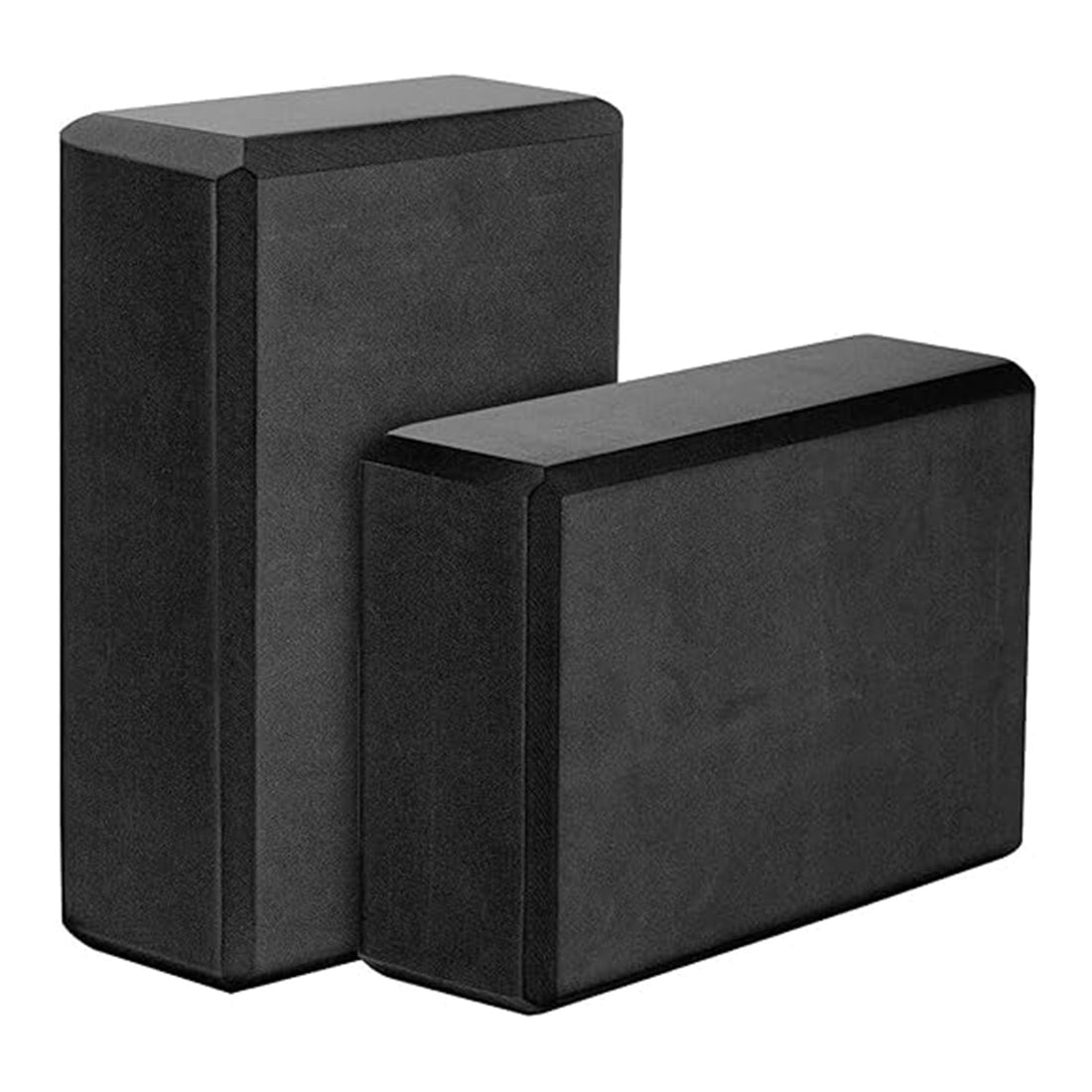 Set 2 Blocuri Premium de Yoga Elindor® Caramizi cu Suprafata Antiderapanta pentru Sport, din Spuma Densa si Durabila, Ideale pentru Meditatie, Mobilitate, Stabilitate si Echilibru, 22.9x15.2x10 cm, Negre