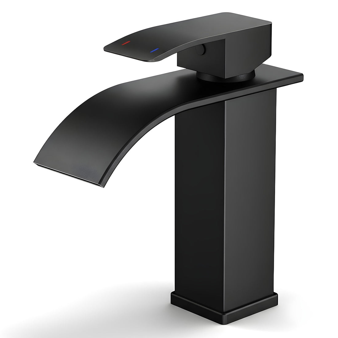 Baterie Chiuveta Neagra Elindor® Inalta, Tip Cascada, Robinet de Apa Modern, Monocomanda pentru Bucatarie si Baie, Otel Inoxidabil, Montare pe Blat, Jet Larg, Incastrata, Multifunctionala Design Elegant pentru Lavoar sau Vas, 14 cm