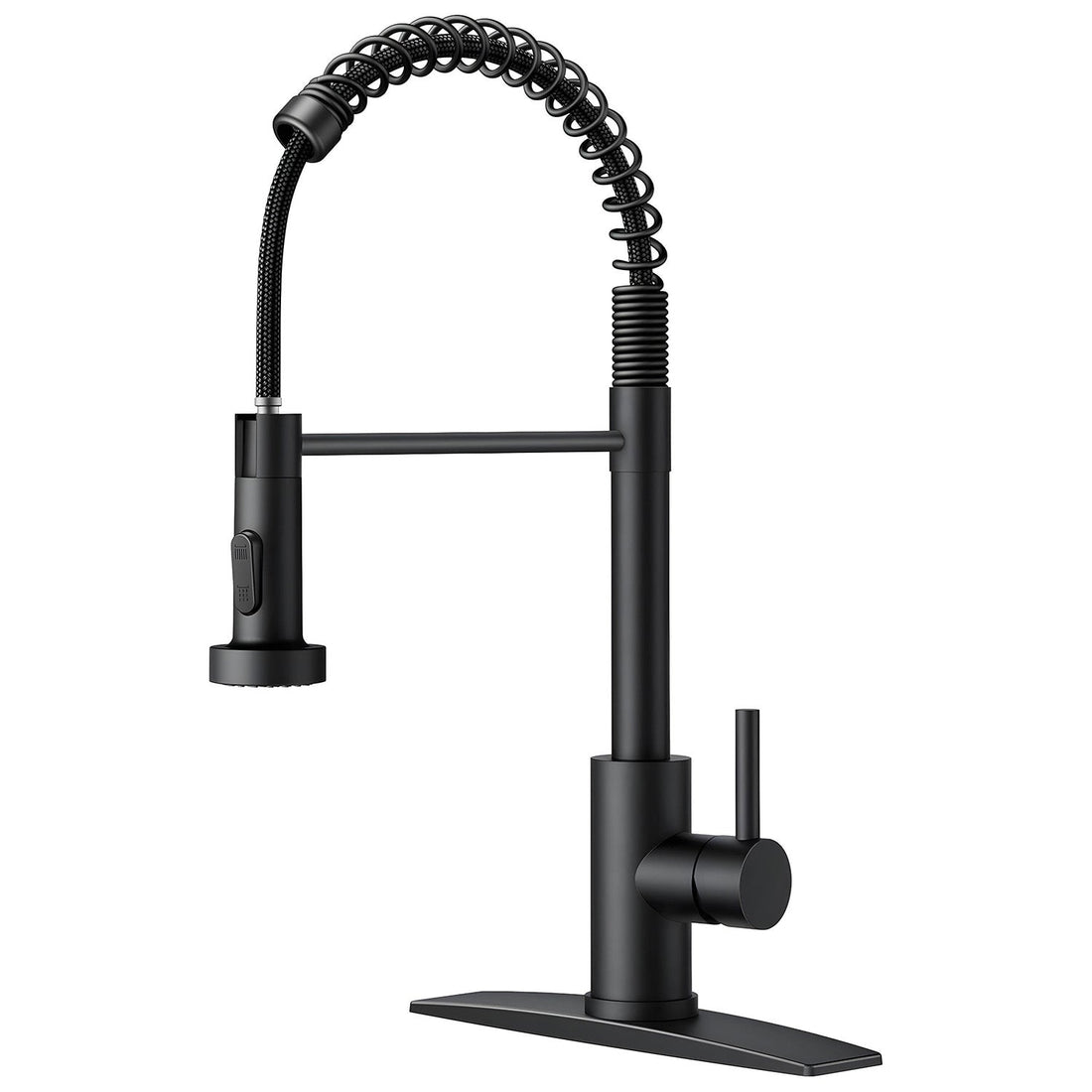 Baterie Chiuveta Bucatarie Neagra Elindor®, Robinet de Apa Lavoar, Modern cu Pipa Flexibila, Cap Dus Extractabil cu Doua Functii, Jet Reglabil, Monocomanda, Rotativ 360°, Otel Inoxidabil, Finisaj Mat