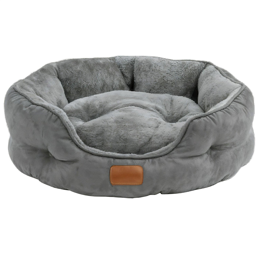 Pat Confortabil pentru Caini si Pisici Elindor®, Culcus Moale Antiderapant, cu Perna Detasabila din Microfibra Lavabila la Masina, Potrivit pentru Caine si Pisica de Talie Mica si Medie, Ideal in Orice Anotimp, in Casa, Marimea S, 51x48x15 cm, Gri