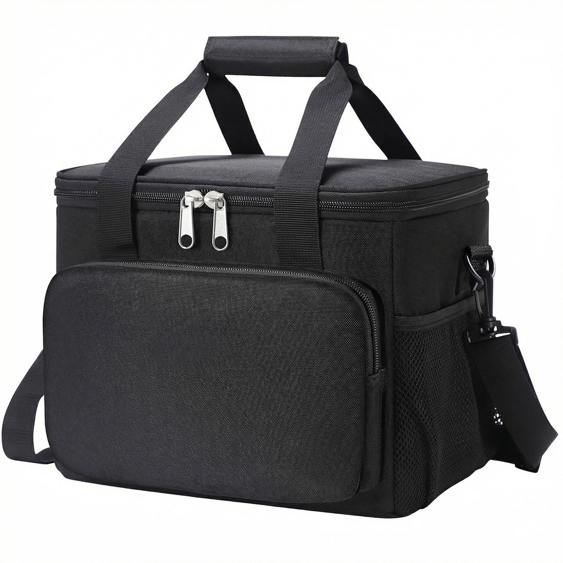 Geanta Termo-izolanta Elindor®, Geanta pentru Pranz, 9L, Material Oxford Impermeabil, Compartiment Spatios, Ideala pentru Mancare la Scoala, Loc de Munca 25.5 × 17 × 20.5 cm, Negru