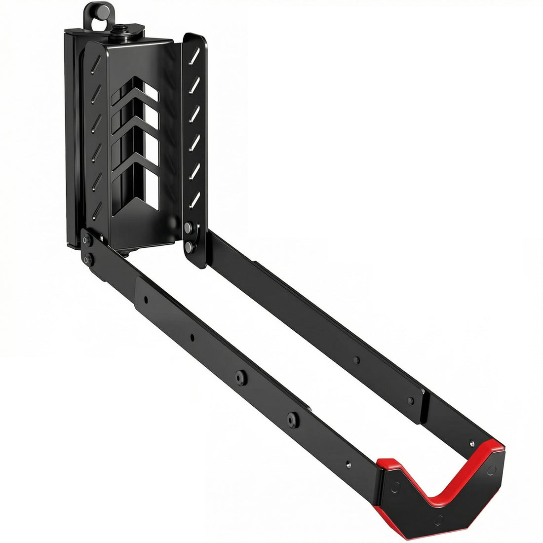 Suport Bicicleta de Perete Elindor®, Suport Vertical pentru Depozitare Bicicleta cu Rotire 120°, Baza Metalica din Otel Carbon, Reglaj 3 Trepte, Suporta pana la 35 kg, 43.8 × 11.8 × 30.7 cm, Negru