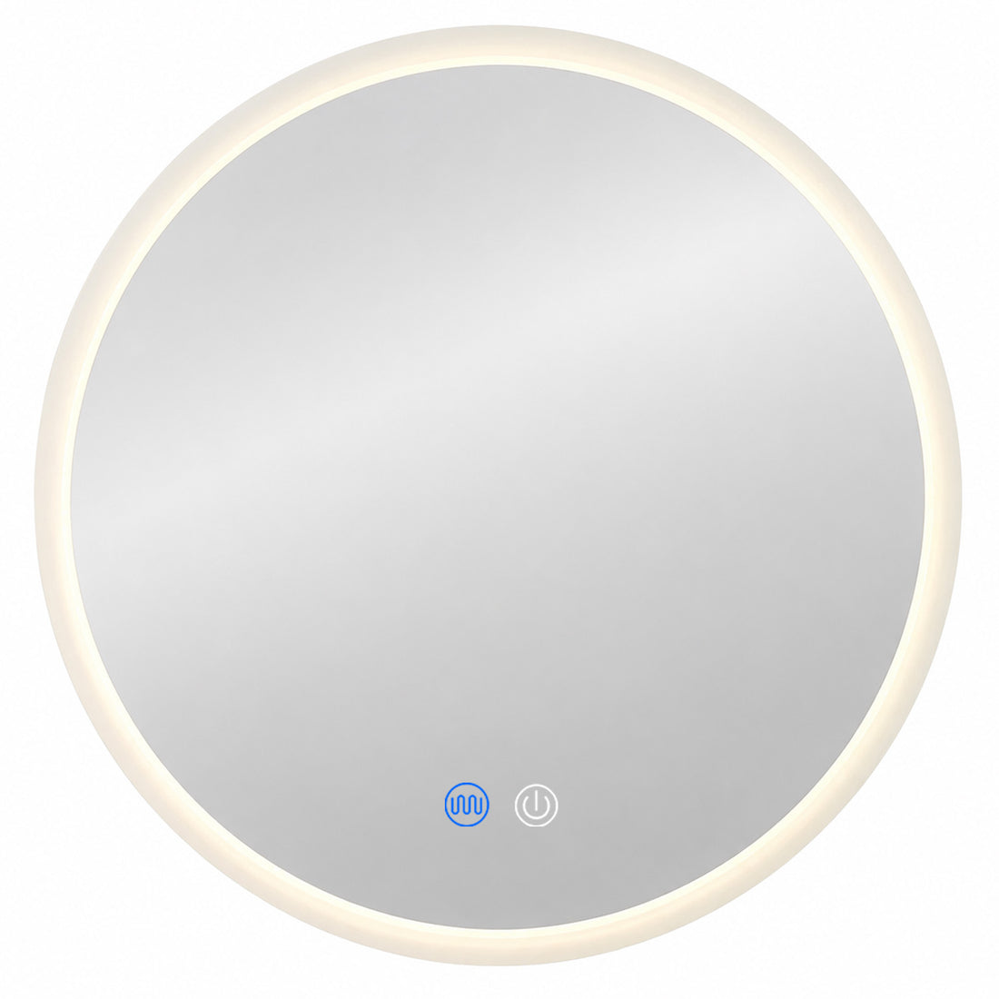 Oglinda de Perete Elindor® Rotunda, Antiaburire, fara Rama, Ideala pentru Baie, Iluminare Led, Touch, 3 Tipuri Lumina, Buton ON/OFF Luminat si Noaptea, Rezistenta la Umiditate IP44, 60 x 60 cm