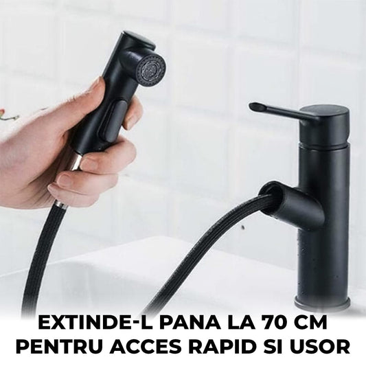 Baterie Lavoar Baie Elindor®, Dus Extractabil, Mod Tasnitoare, Negru