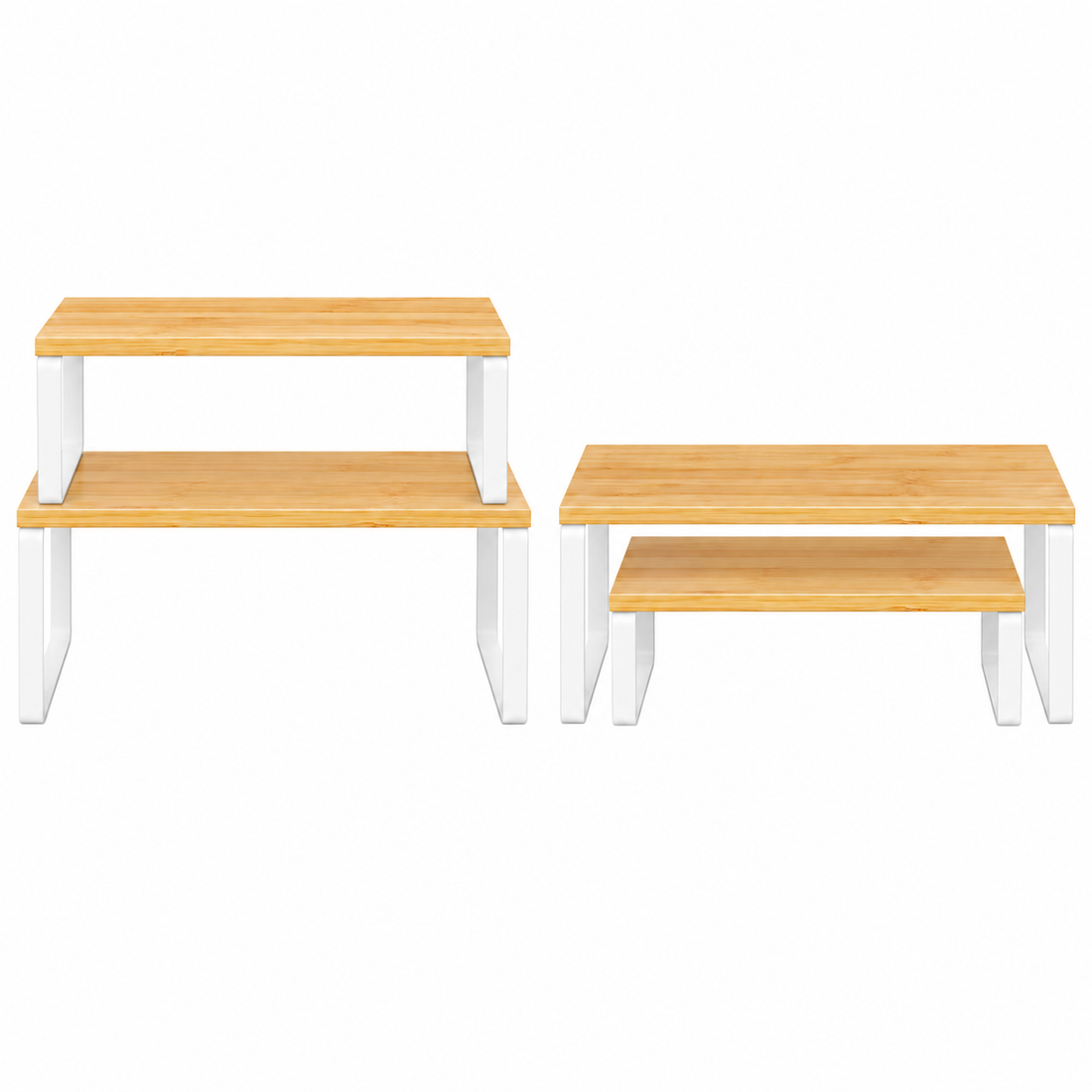 Set 4 Rafturi Elindor®, Raft de Depozitare, Mobila Bucatarie, Dormitor, Baie sau Birou, Etajera Practica cu Design Aerisit, Usor de Asamblat, Perfecta pentru Organizare Carti, Vesela, Condimente, Polita Produse Diverse, Alb