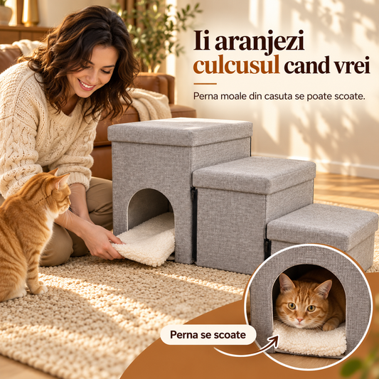 Casuta pentru pisica din treapta de sus