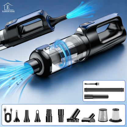 Aspirator 2 in 1 Elindor® pentru Antiacarieni pentru Covoare, Masina, Saltea si Tapiterie, 180000 Pa, 130W, Filtru HEPA Lavabil, Ultrasunete, Zgomot Redus 85 dB, 260 ml, Modul 2‑in‑1, Ideal Pentru Alergii, Animale si Bebelusi, Albastru