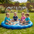 Piscina Gonflabila Elindor® 3-in1, cu Jeturi de Apa pentru Copii, Model Litere si Animale Salbatice, de Interior / Exterior, Distractie si Educatie, Jucarii Bebelusi si Copii, Instalare Rapida, Diametru 1 m, Bleumarin