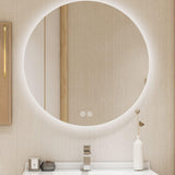 Oglinda Rotunda de Perete pentru Baie Elindor® cu Iluminare LED, 3 Culori de Lumina, Luminozitate Reglabila, Touch Control, Anti-Aburire, Anti-Spargere, Memorie Lumina, Marime 91.4 cm