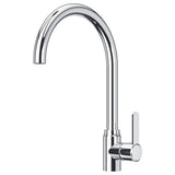 Baterie Chiuveta Bucatarie Argintie Elindor®, Robinet de Apa Modern, cu Pipa Inalta, Jet Reglabil si Aerisit, Monocomanda, Rotativ 360°, Otel Inoxidabil, Finisaj Lucios