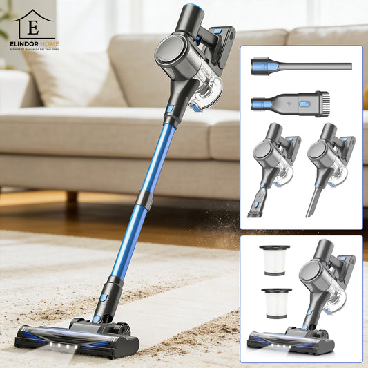 Aspirator 4 in 1 Elindor® pentru Aspirare Covoare, Robot pentru Reducerea Alergenilor, pentru Antiacarieni pentru Covoare, Masina, Saltea si Tapiterie, Ideal pentru Casa, Interior, 40KPa, 450W, Golire Rapida. 1.5L, Negru